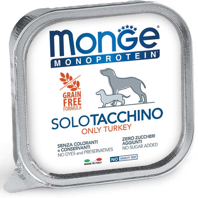 Monge Monoprotein Patè Solo Tacchino 150gr Monge Monoprotein Patè Solo Tacchino 150gr